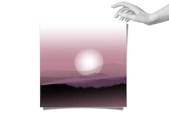 Pink PEARLY MOON, ready to print artwork