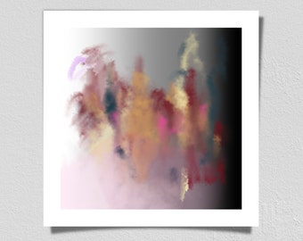 Downloadable Whimsical Artwork, Positive Vibes Wall Decor, COLORFUL Digital Square Print, Thoughtful WISH Gift