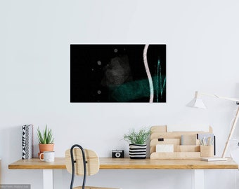 ABSTRACT Green Black Wall Art: Minimalist Loft Decor (Digital Print)