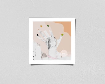LEAVE me COLORS wall art, modern square-format digital artwork with playful nails
