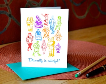 LGBT greeting card by I’m Different Press: Diversity is colorful (gay, lesbian, trans, bi and queer)