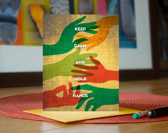Diversity greeting card by I’m Different Press: Keep calm and hold hands