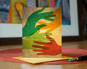 Diversity greeting card by I’m Different Press: Without diversity life is lackluster
