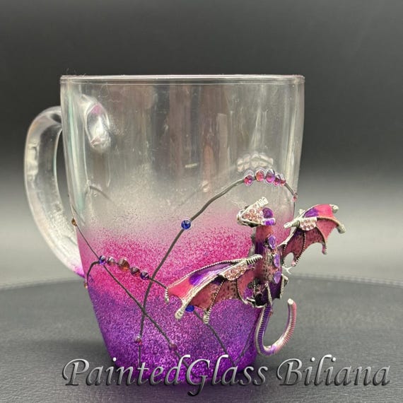 Purple magenta dragon coffee mug