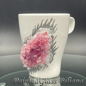 Versandkostenfrei Keramik rosa Geode Kaffeebecher Geode Kaffeeglas