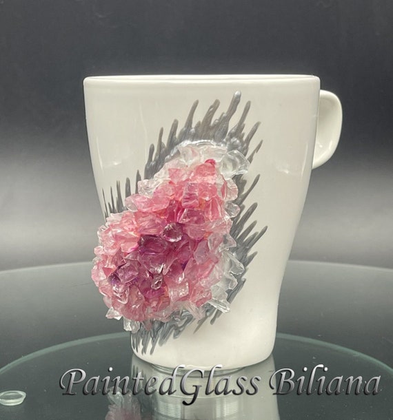 Free shipping ceramic pink geode coffee mug geode coffee glass