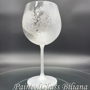 Hand Painted wine glass Love image 4
