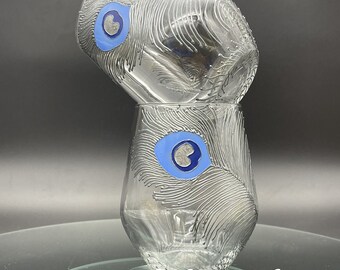 Copas de vino pintadas a mano: diseño de plumas de pavo real, juego de 2