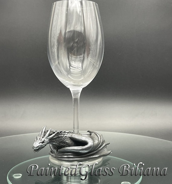 Game of thrones Dragons Drogon, Rhaegal, Viserion handmade wine glass House Targaryen