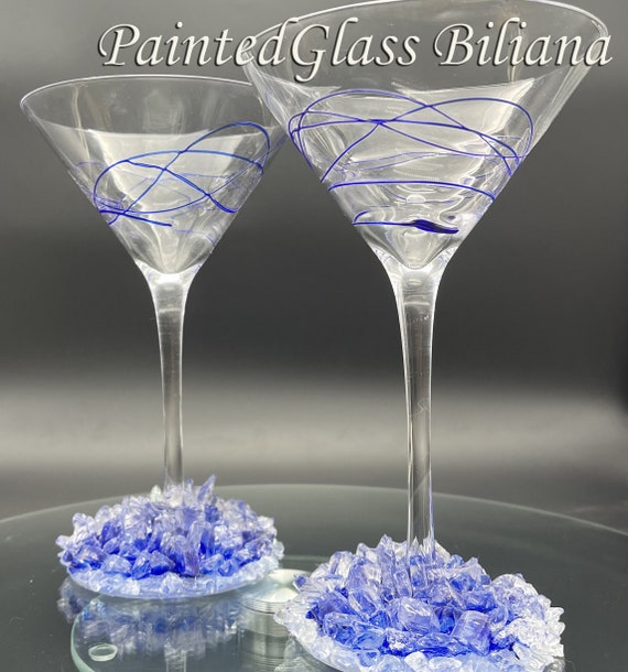 Blue geode Martini glasses