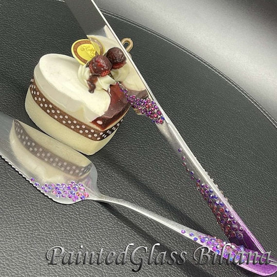 Lavender crystals cake serving set Lavender wedding theme