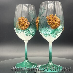 Bicchieri da vino in pino, tema matrimonio natalizio