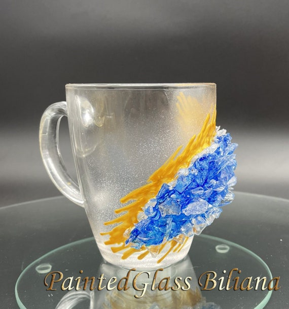 Free shipping blue geode coffee mug geode coffee glass