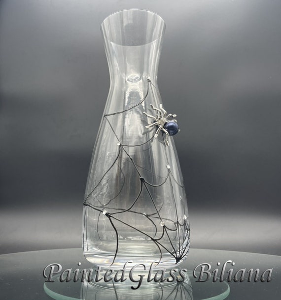 Black spider wine bottle Halloween decanter