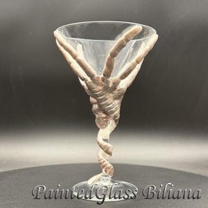 Alien Face hugger inspired martini glass, handmade