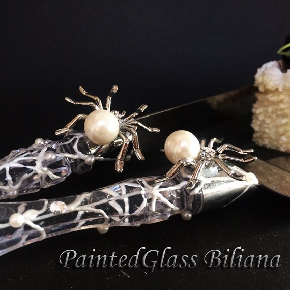 Spider Cake Serving Set Halloween Wedding Theme Etsy