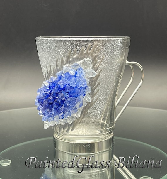 Blue geode coffee mug geode coffee glass