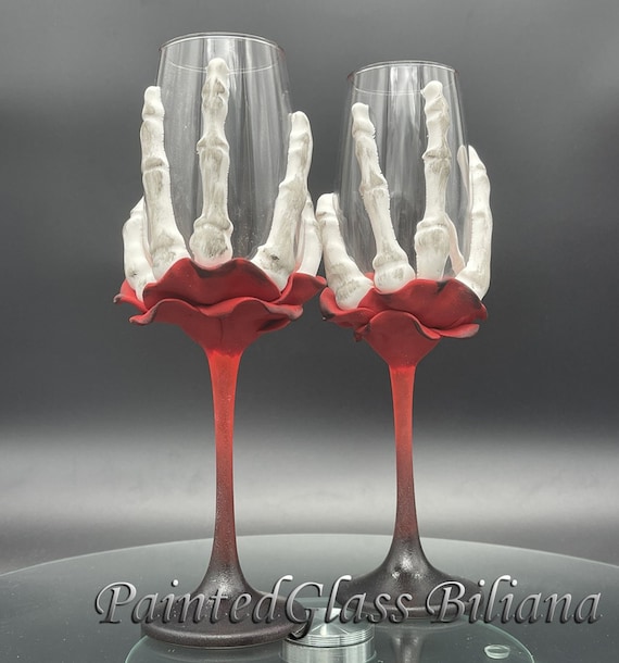 Skeleton Hand Champagne Glass