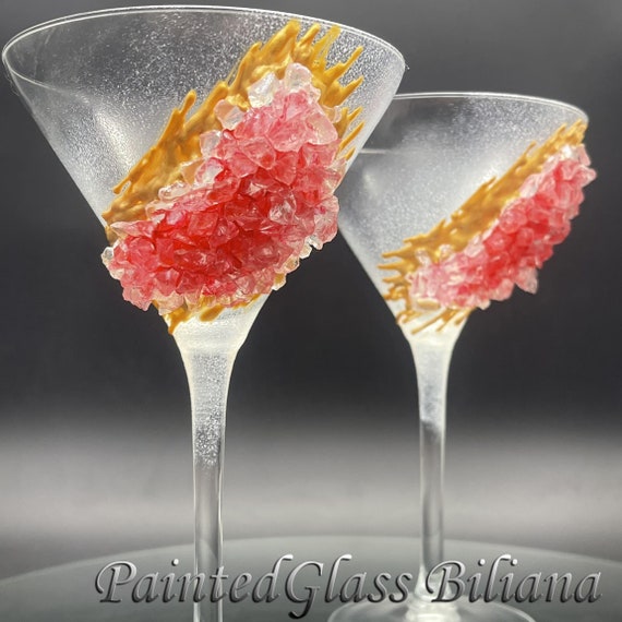 Red geode Martini glasses