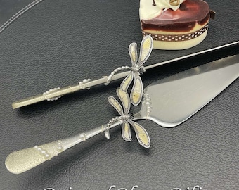 Dragonfly cake serving set