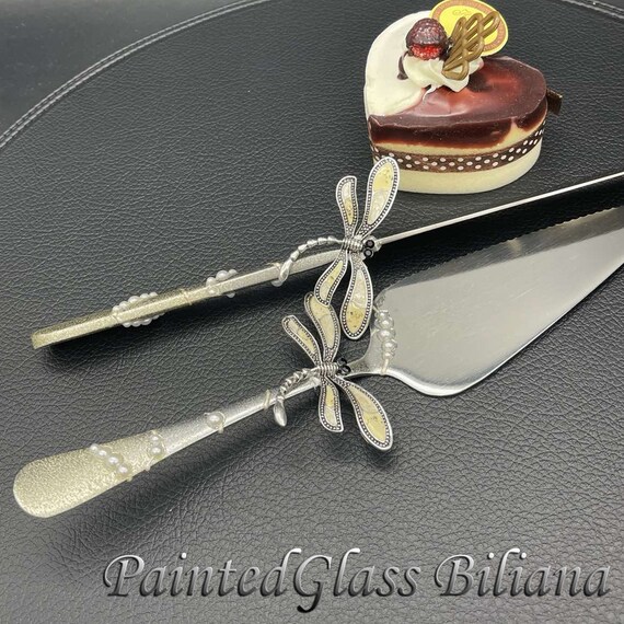 Dragonfly cake serving set