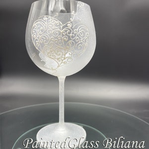 Hand Painted wine glass Love image 6