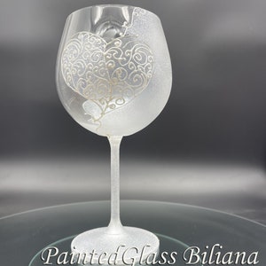 Hand Painted wine glass Love image 5