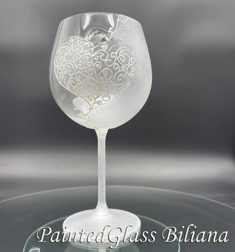 Hand Painted wine glass Love image 5