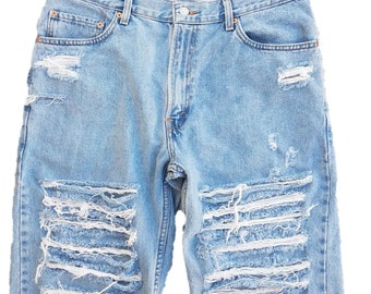 torn short jeans