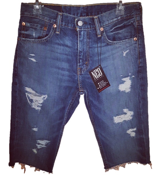 mens levi cut off jean shorts