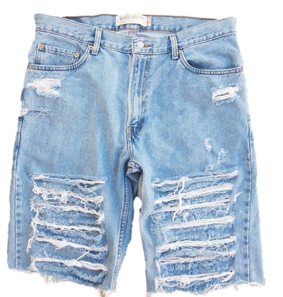 light blue jean shorts mens