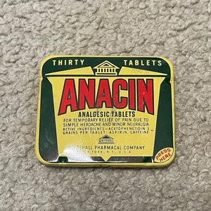 Vintage Anacin tablet tin, 1930&#39;s or 40&#39;s