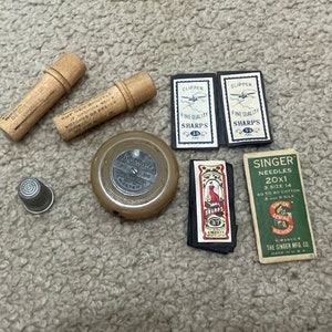 Vintage sewing supplies, misc. collectibles