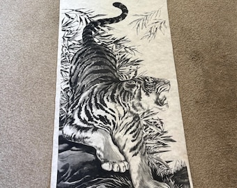 Vintage Tri-Chem liquid embroidery tiger pattern