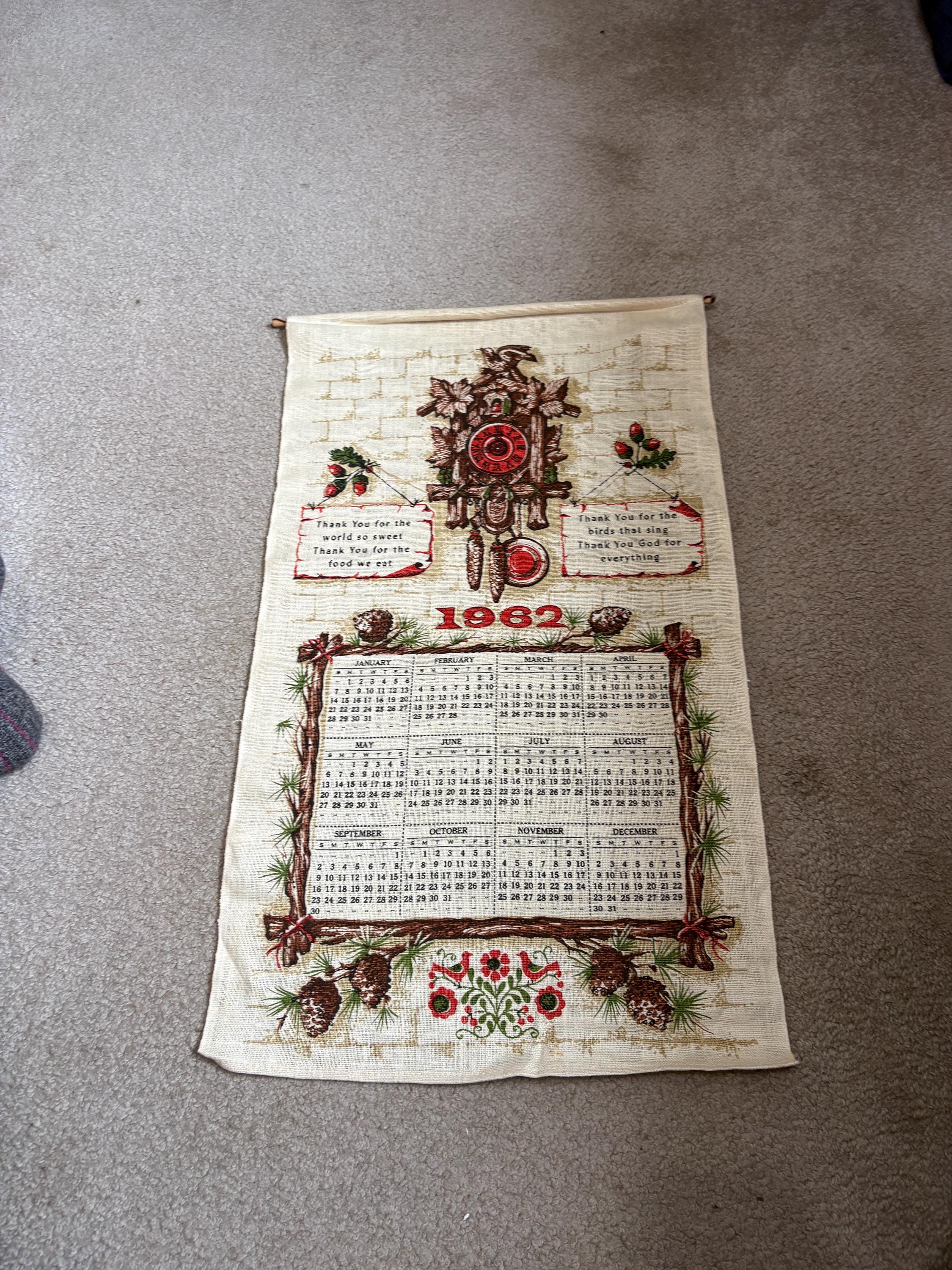 1962 Vintage Calendar - Etsy