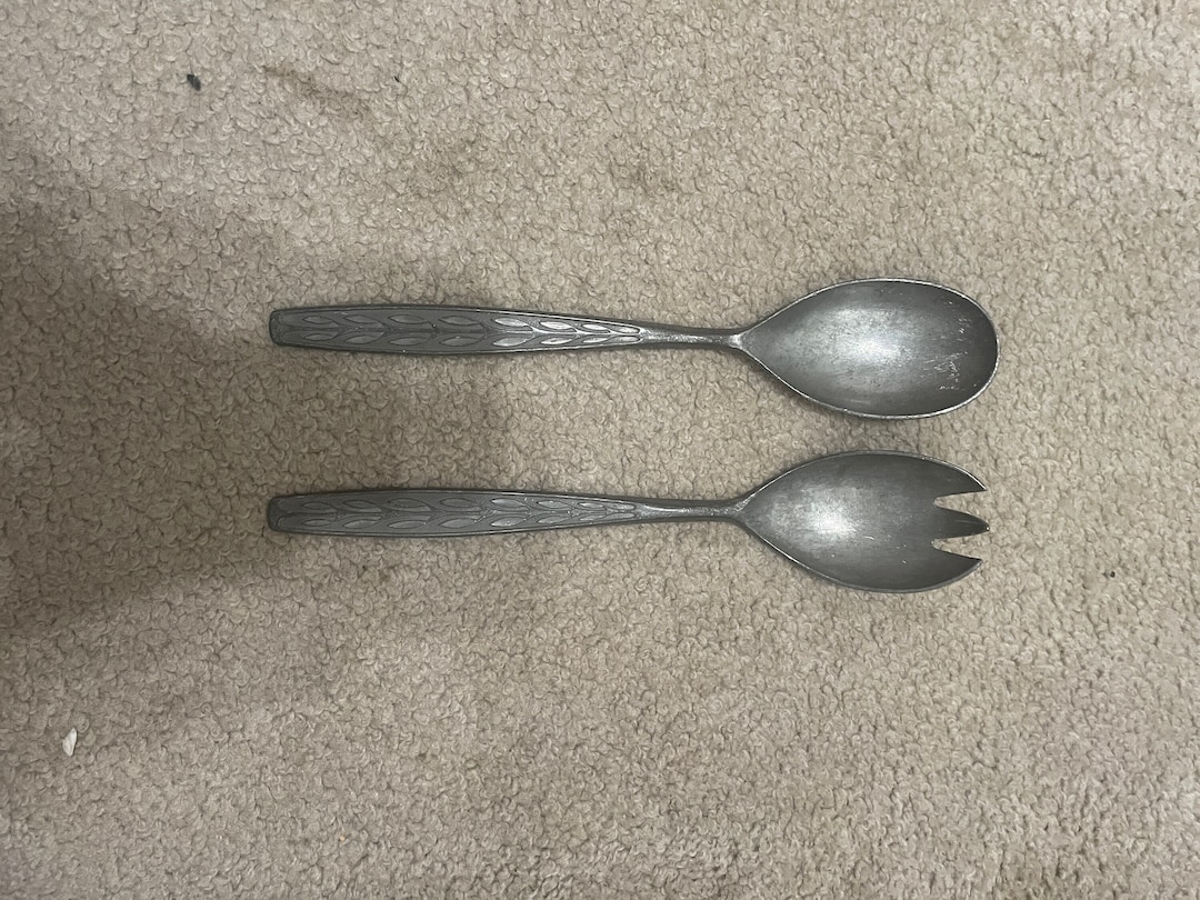 Vintage Large Serving Utensils, Pewter From Norway Etsy