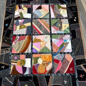 Vintage Crazy Quilt wall hanging, Exquisite detail