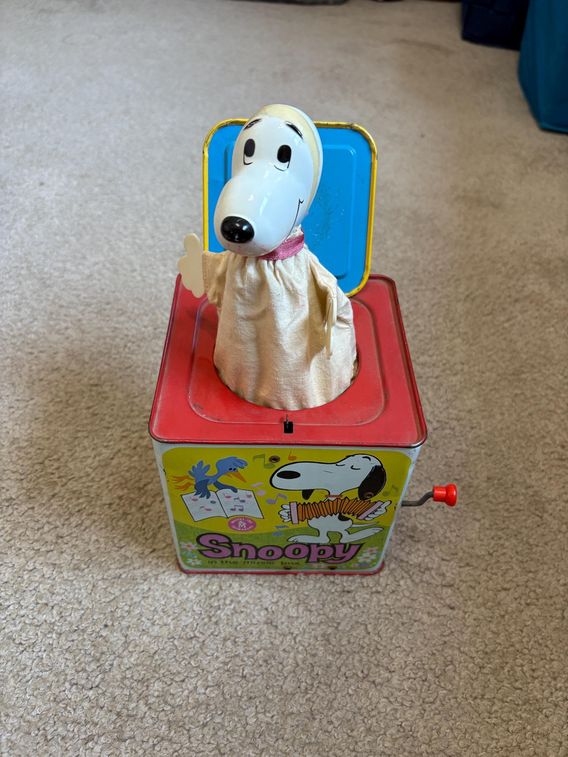 スヌーピー ジャックインザボックス ヴィンテージ Vintage Jack in the Box with Christmas Snoopy Pops by
