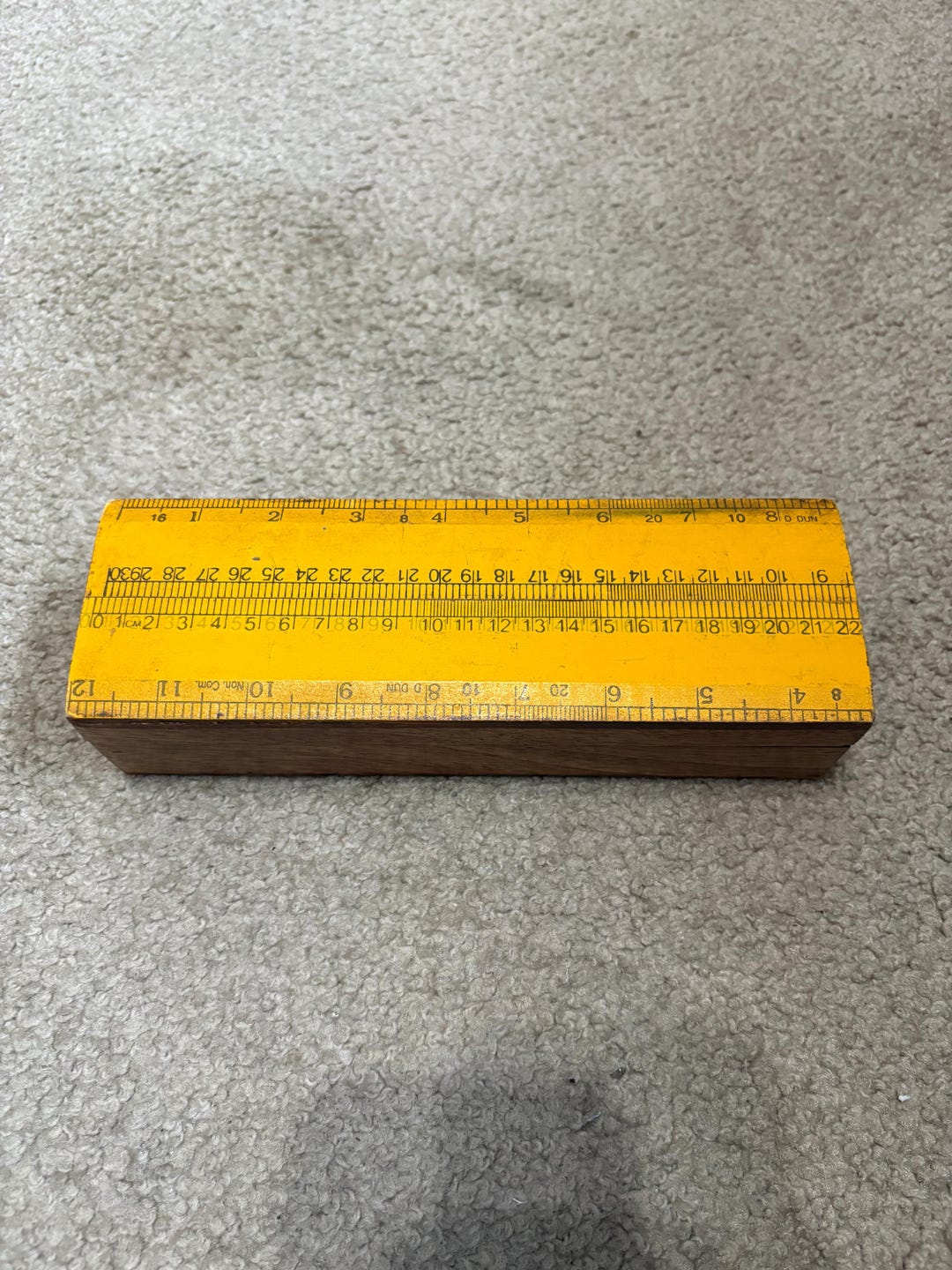 Beautiful Wood Box With Ruler Design on the Top - Etsy