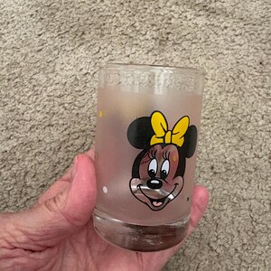 Small frosted glass tumbler featuring Minnie Mouse image 3