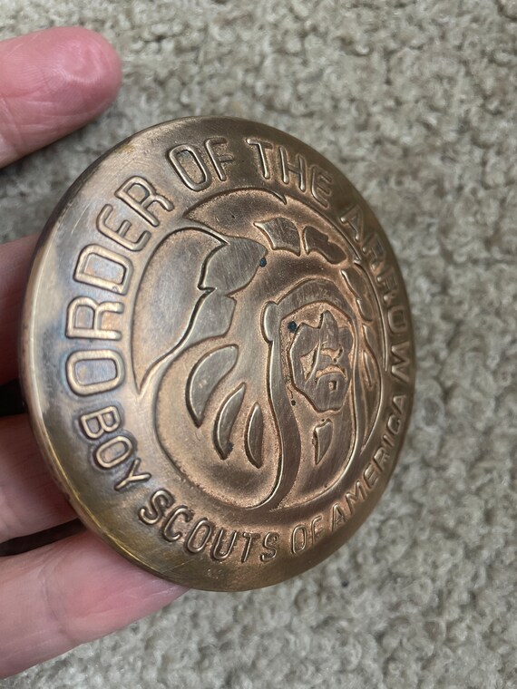 Vintage Boy Scout belt buckle, Order of the Arrow, BS… Gem
