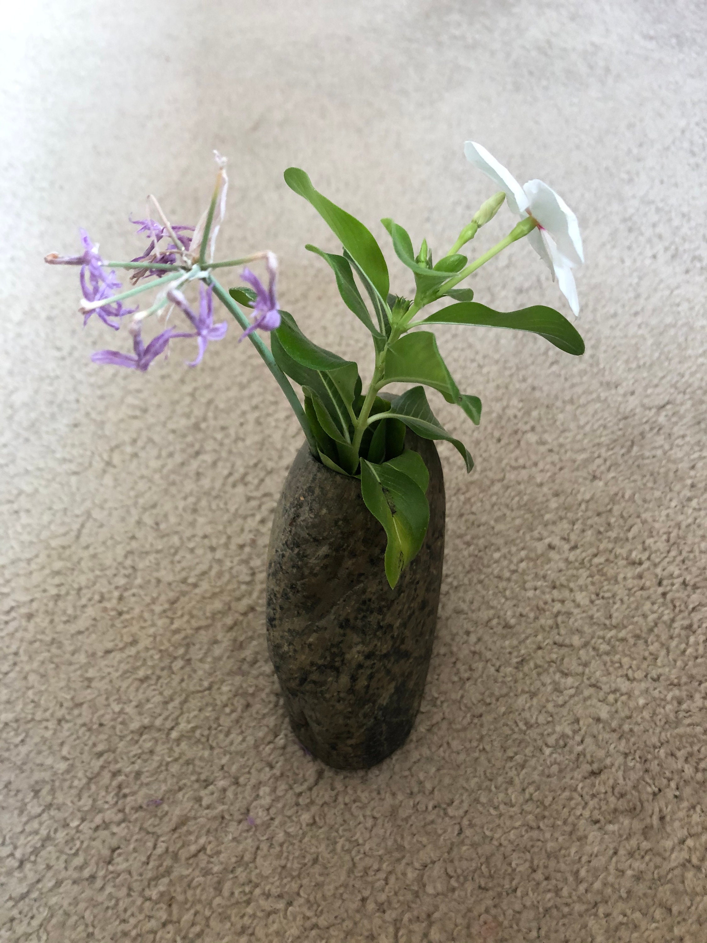 Rock Vase Rustic Vase Nature Décor Stone Vase Hole Drilled Etsy