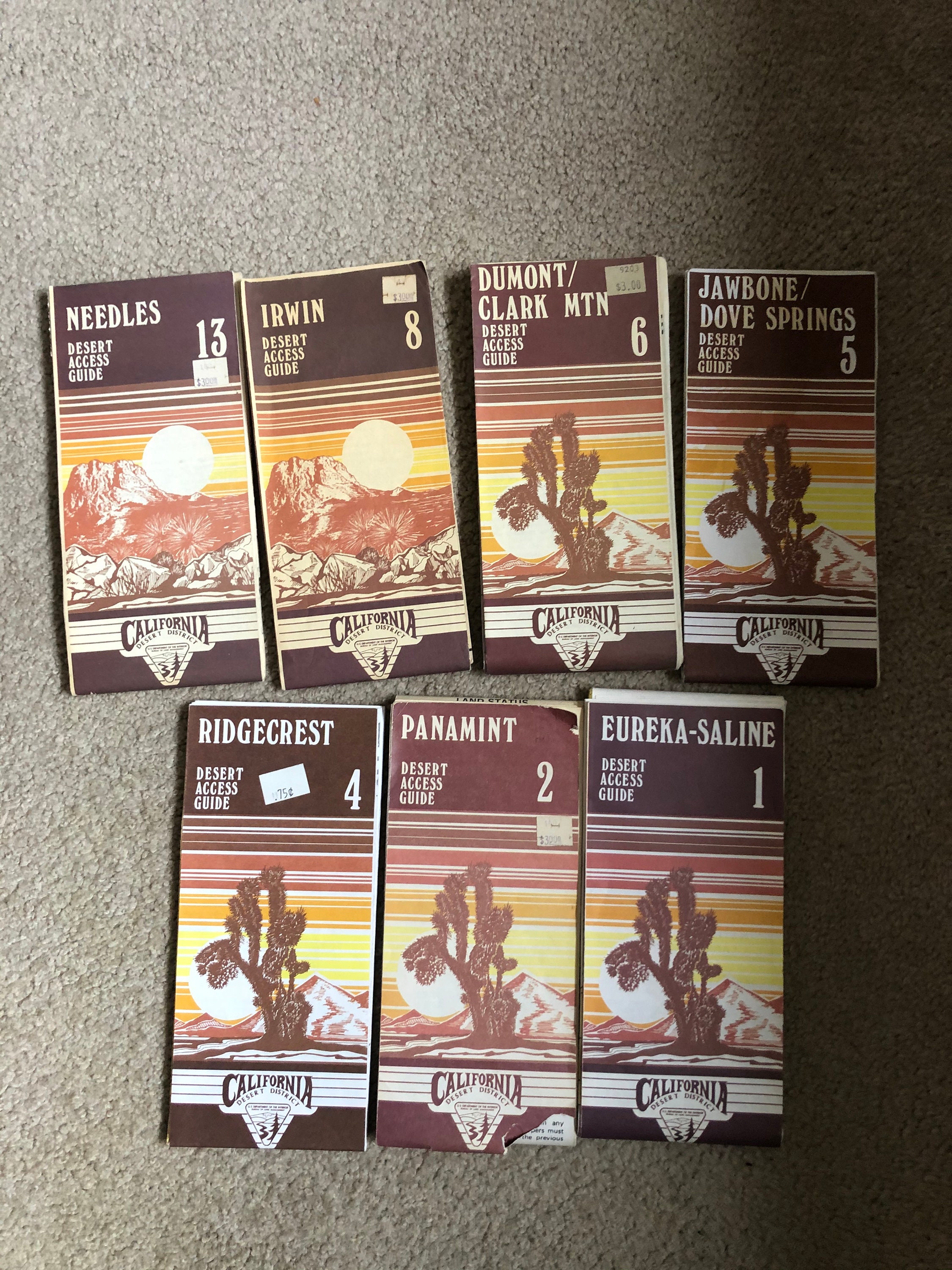 A set of 7 BLM California Desert District topo maps Large Etsy