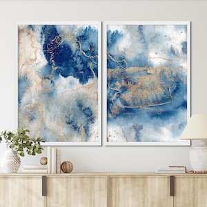Agate Geode Cheap Home Décor, Navy Blue Home Décor, Blue and Gold Wall Art, Trendy Wall Art Print, Ocean Wall Decor, Instant Download