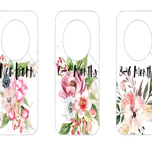 Newborn Dividers and Boho Floral Dividers,Wardrobe Dividers for Baby Organization, Pink Baby Wardrobe Dividers