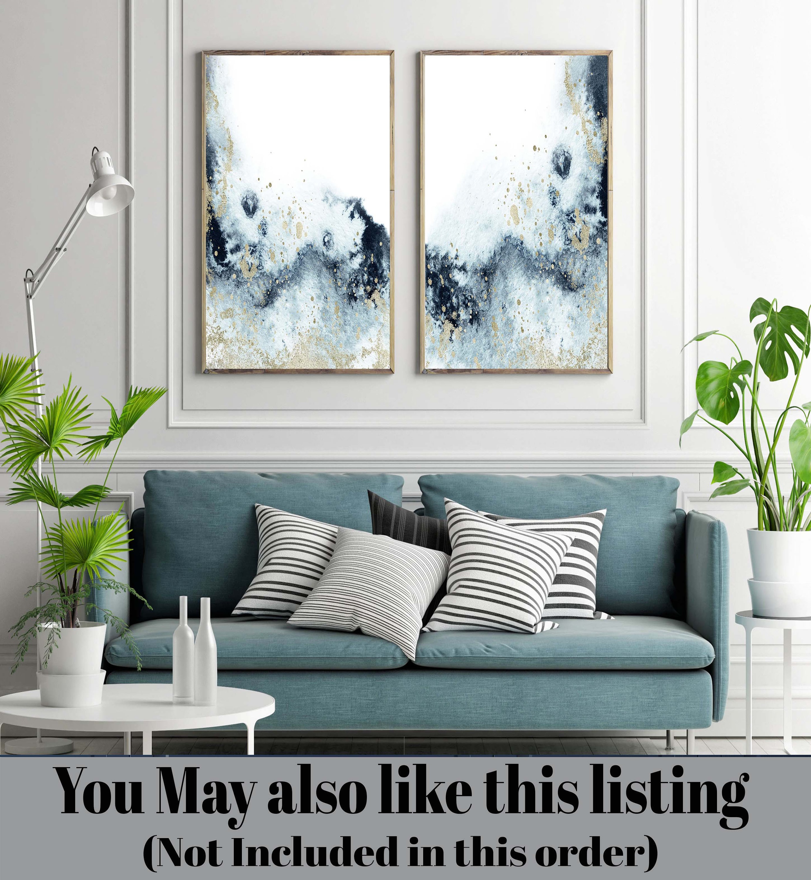 Navy Blue Home Décor Cheap Home Décor Bedroom Wall Art Etsy