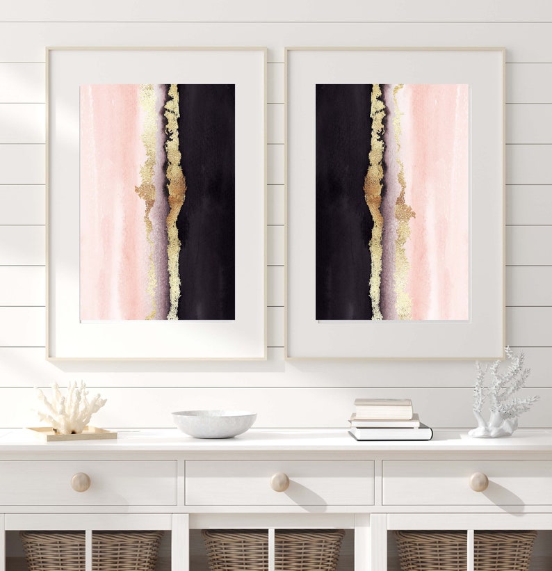 Blush Pink Black Gold Cheap Home Decor Blush Pink Agate Geode - Etsy