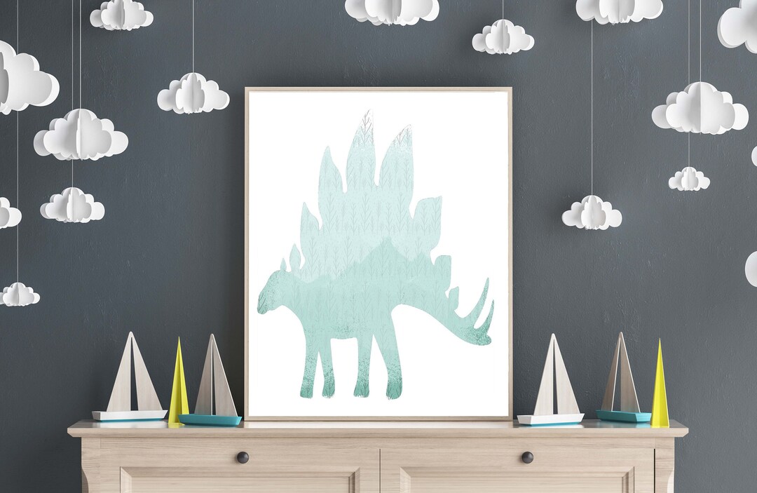 Baby Dinosaur Print Home Decor and Nursery Wall Art - Etsy