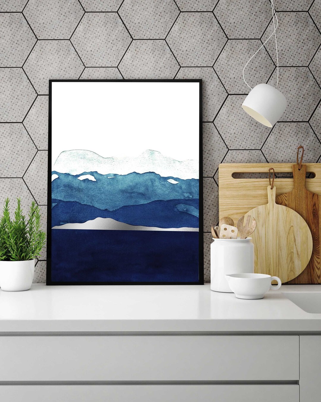 Navy Blue Home Décor Cheap Home Décor Bedroom Wall Art Etsy