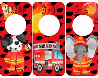 Fireman Newborn Dividers, Baby Boy Nursery, Divisores de vestuario para la organización de bebés